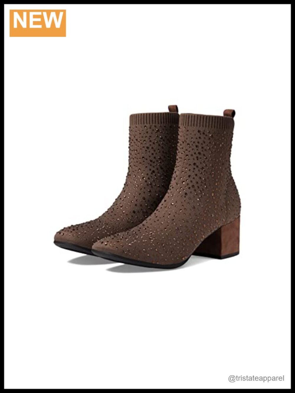Women's Stretch Knit Pull-On Ankle Bootie with Block Heel 2.25 Inch